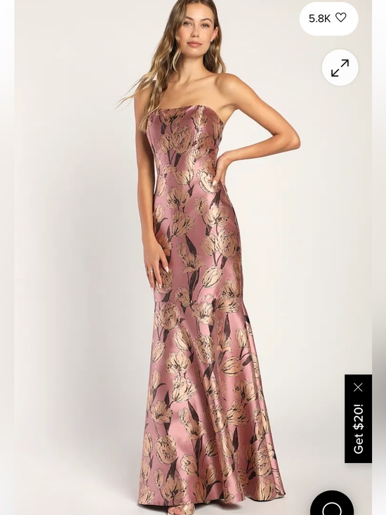 Lulus Dresses & Skirts - Lulus ‘Gowning Around’ Floral Jacquard Strapless Dress